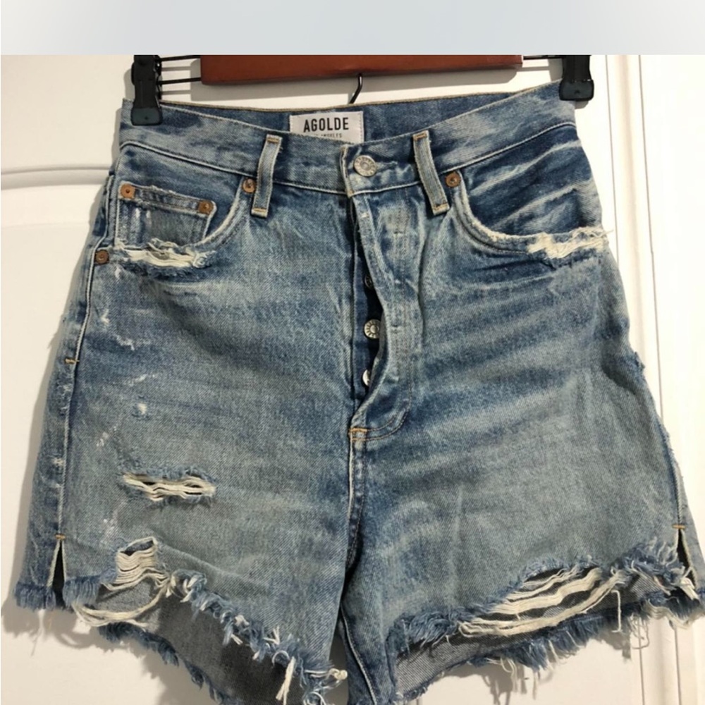 AGOLDE Parker Vintage Style Cut Off Denim Shorts